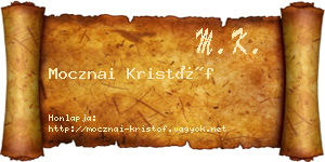Mocznai Kristóf névjegykártya